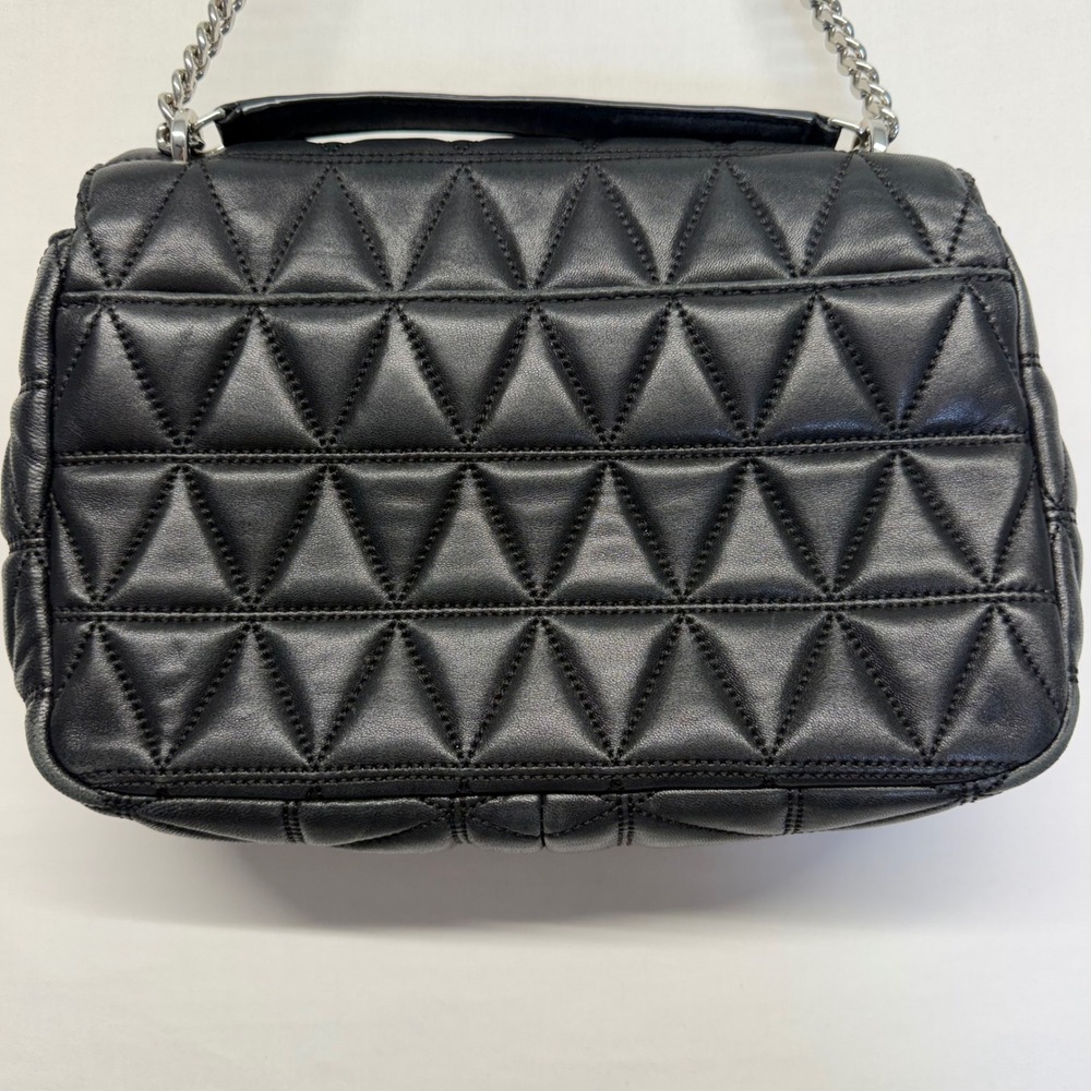 Michael Kors Sloan Large Quilted Leather Chain Shoulder Bag Black Lucury - Picture 6 of 12